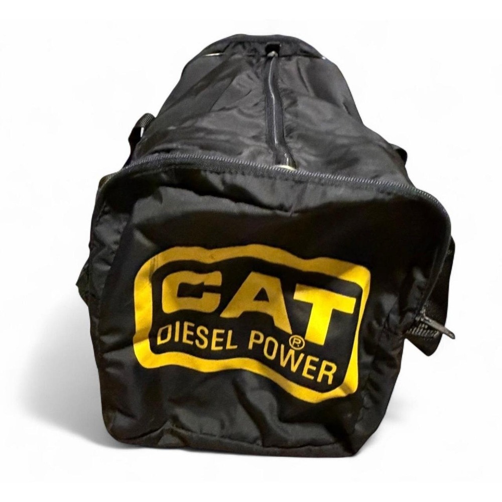 CAT Diesel Power Black Nylon Duffel Bag Gym Travel Overnight Carry On VTG